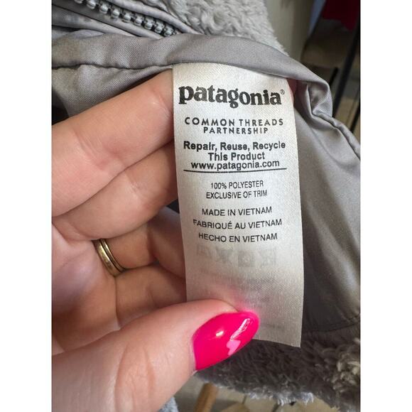 Patagonia Los Gatos Fuzzy Vest Sleeveless Outdoor Sherpa Drifter Gray Size Small - Picture 8 of 10